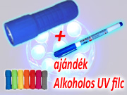  Színes 9 LED es UV maroklámpa + ajándék Alkoholos UV filc